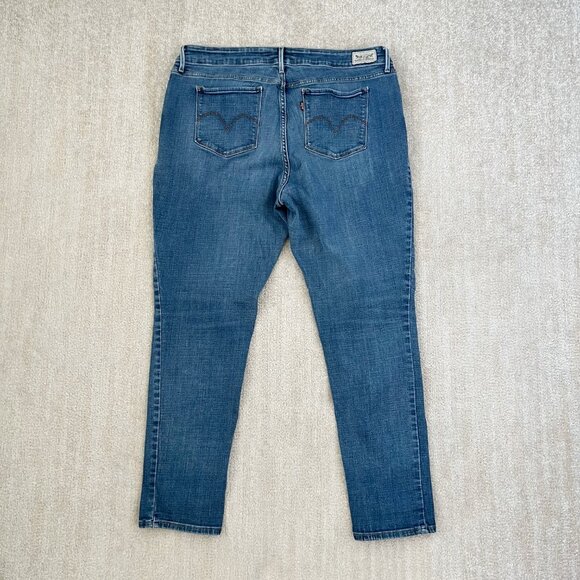 Levi’s Mid Rise Stretch Blue Skinny Jeans 18W - Picture 4 of 11